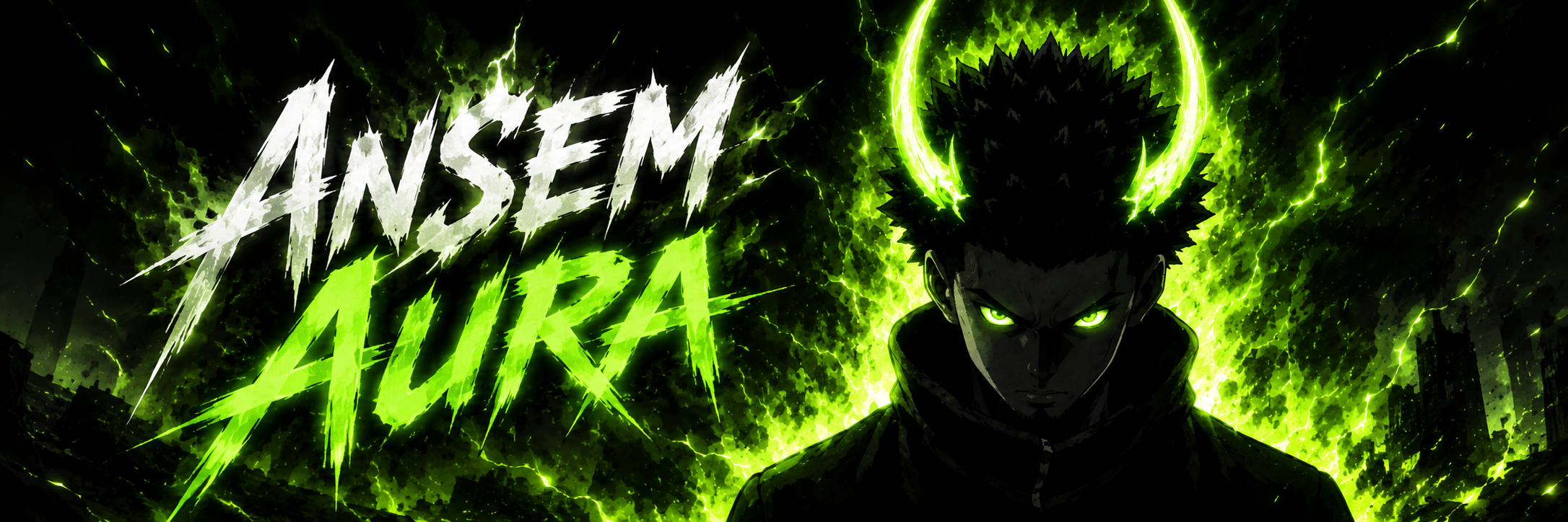 Ansem Aura cinematic banner with glowing energy horns