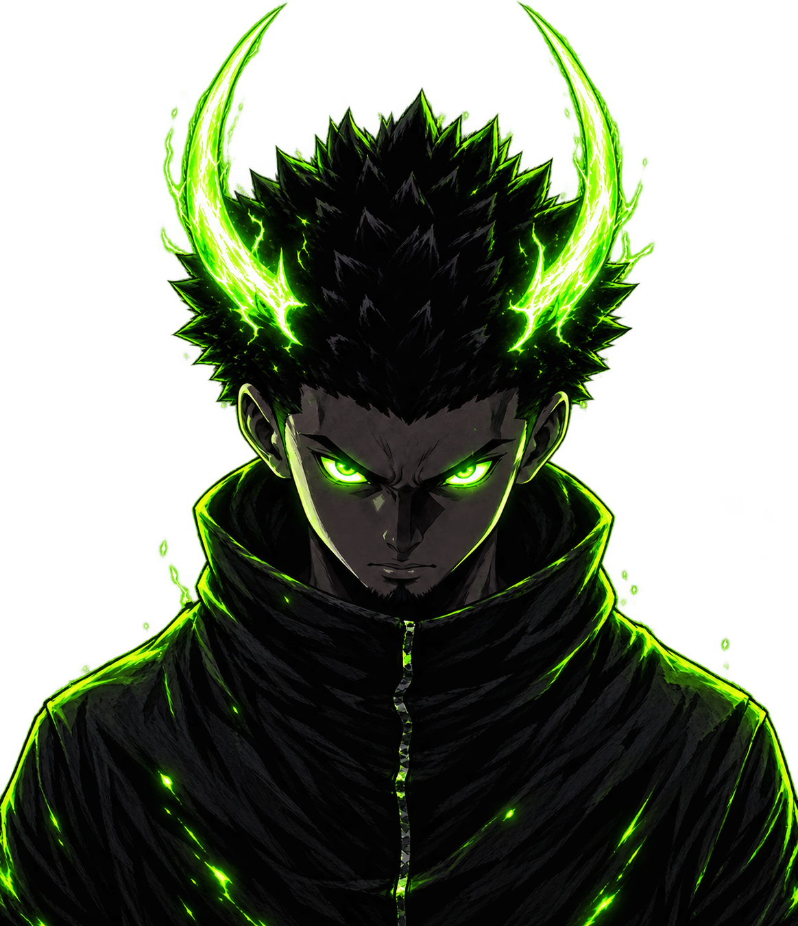 Ansem engulfed in neon green aura